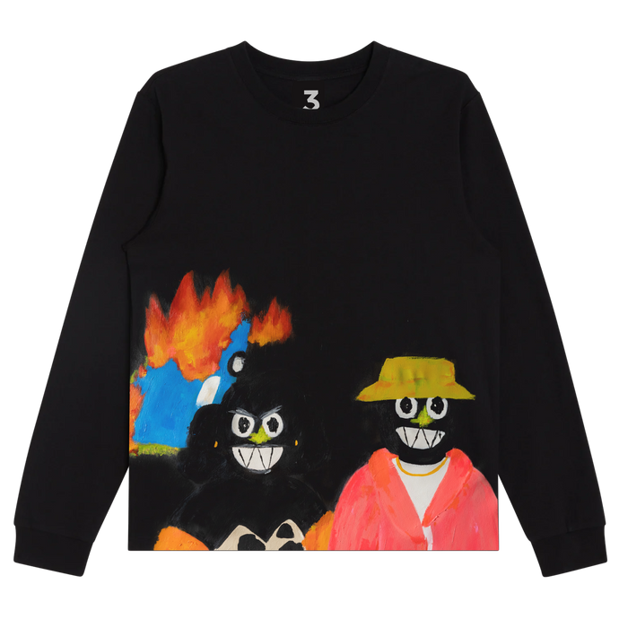 Yah Know Black Long Sleeve Tee Front